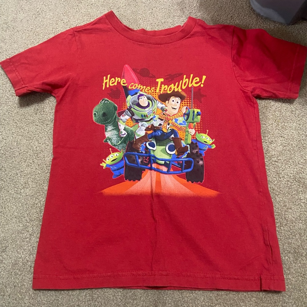 Disney Collection Toy Story “Here Comes Trouble” Shirt Size 5/6
